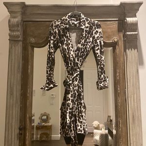 DVF iconic wrap dress in Cheetah print